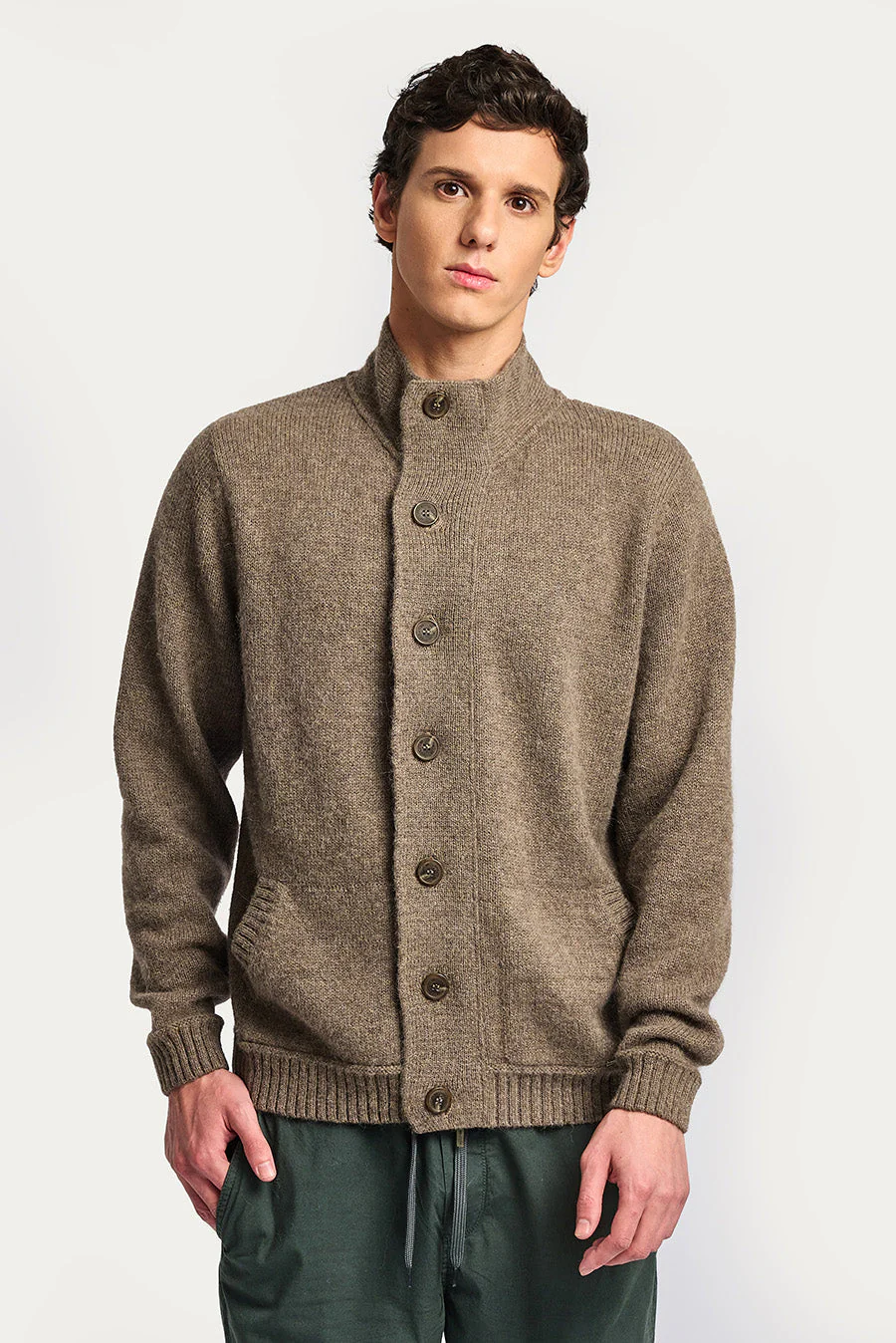 Walter Cardigan Baby Alpaca Color Sepia - Image 2