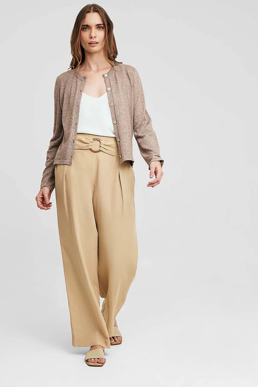 Wanderers Cardigan Cotton & Baby Alpaca Color Beige - Image 4