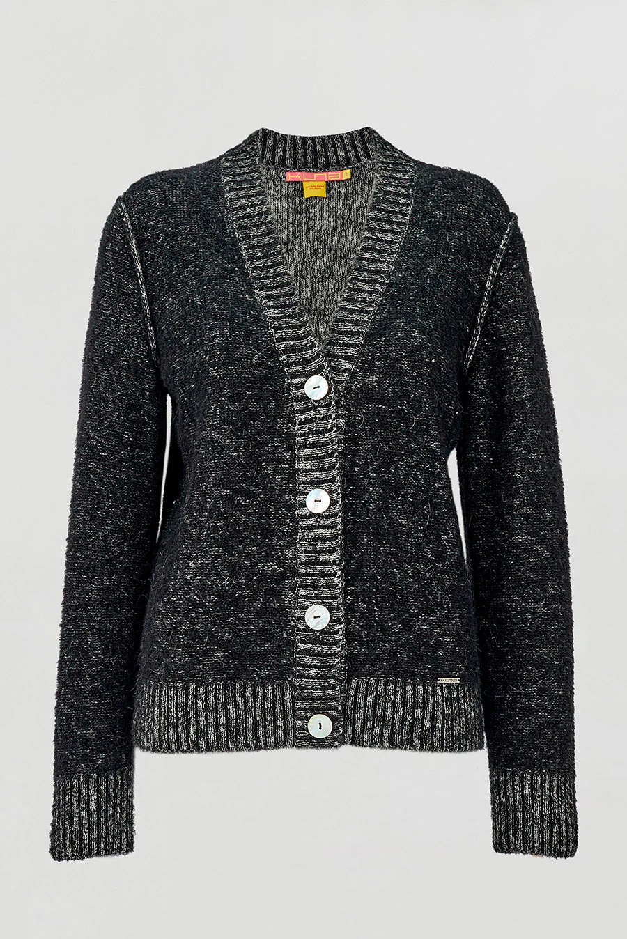 Week Cardigan Baby Alpaca Color B&W