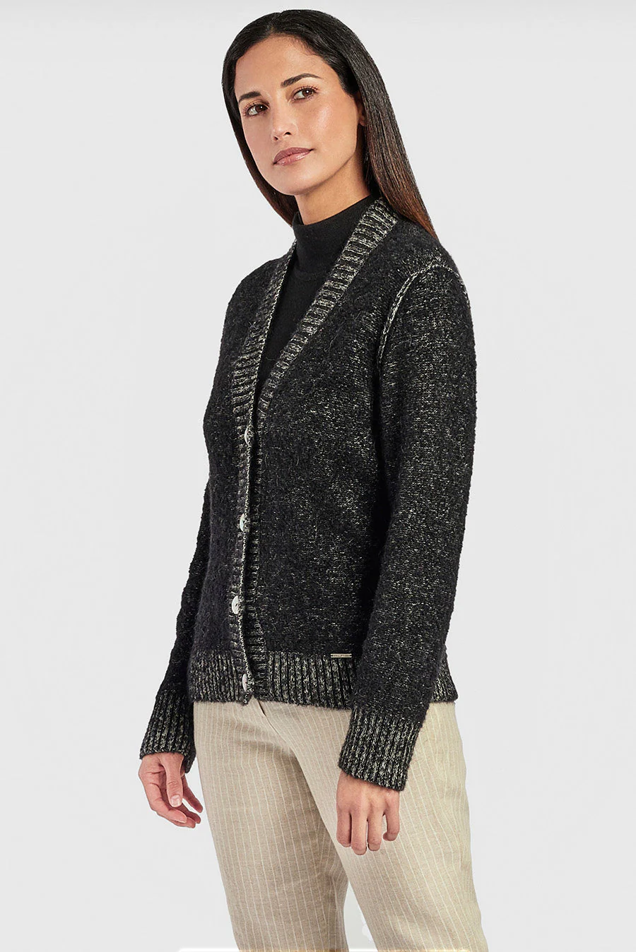 Week Cardigan Baby Alpaca Color B&W - Image 3