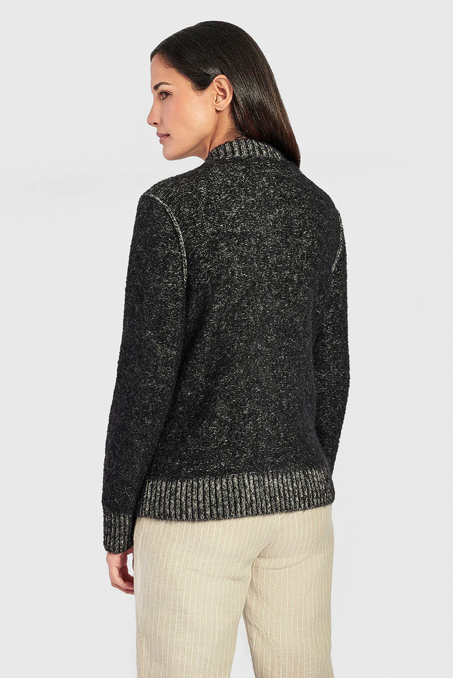 Week Cardigan Baby Alpaca Color B&W - Image 4