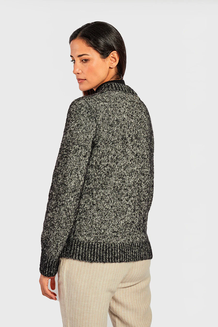 Week Cardigan Baby Alpaca Color B&W - Image 9