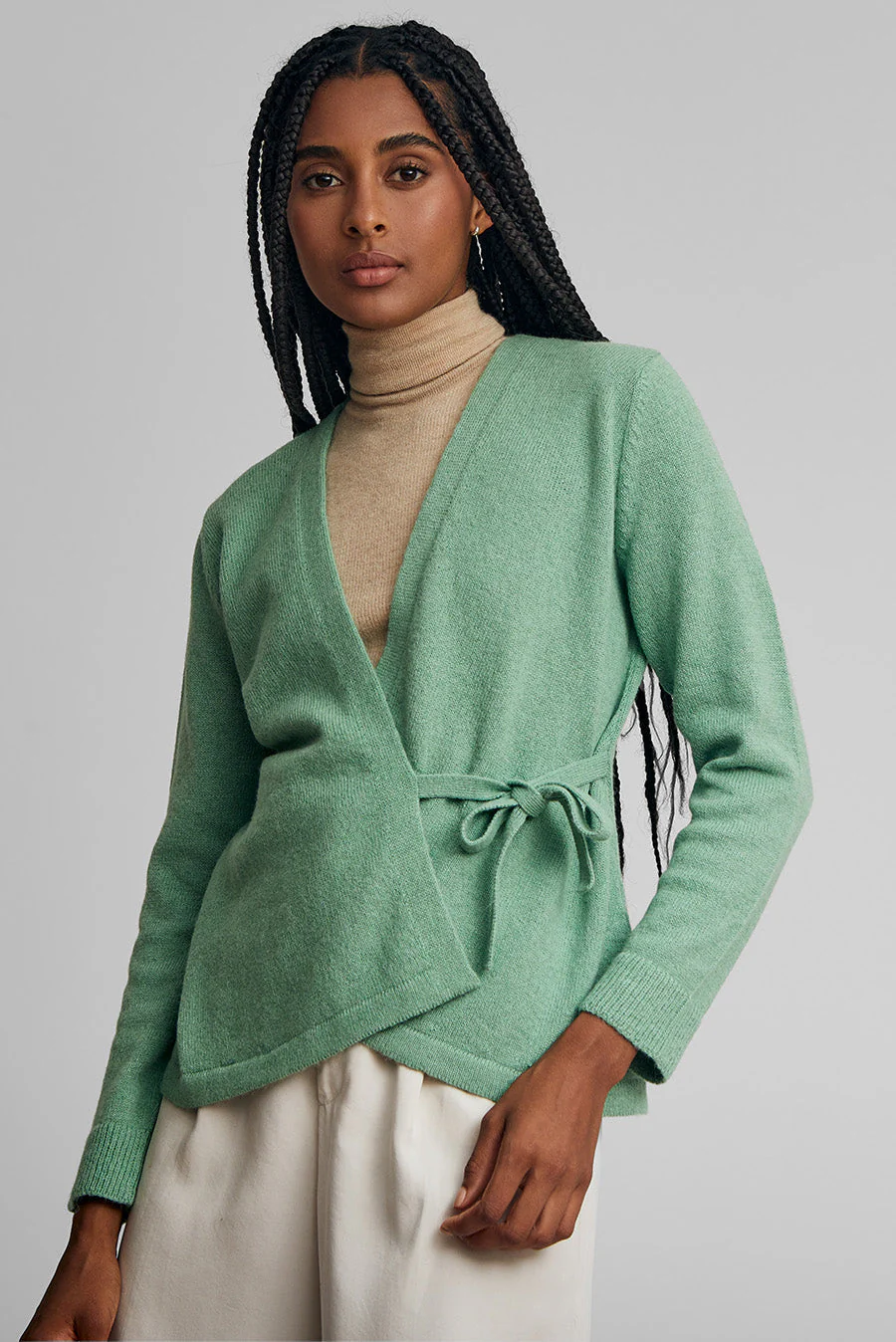 Weekend Cardigan Baby Alpaca Color Basil - Image 2