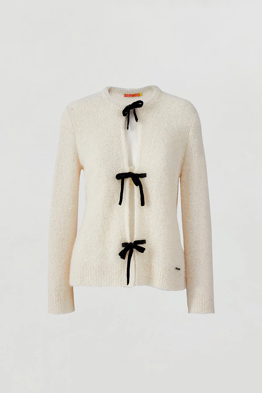 White Cardigan Alpaca Color Ecru
