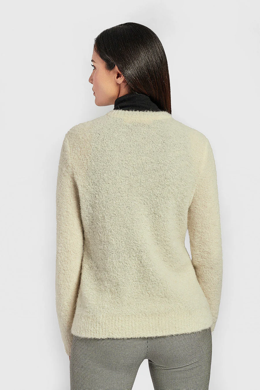 White Cardigan Alpaca Color Ecru - Image 3