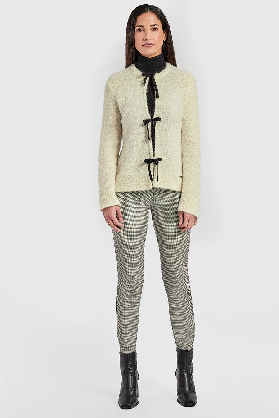 White Cardigan Alpaca Color Ecru - Image 4