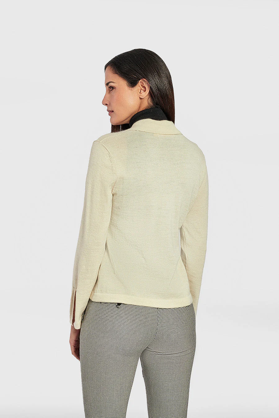 Work Cardigan Baby Alpaca Color B&W - Image 3