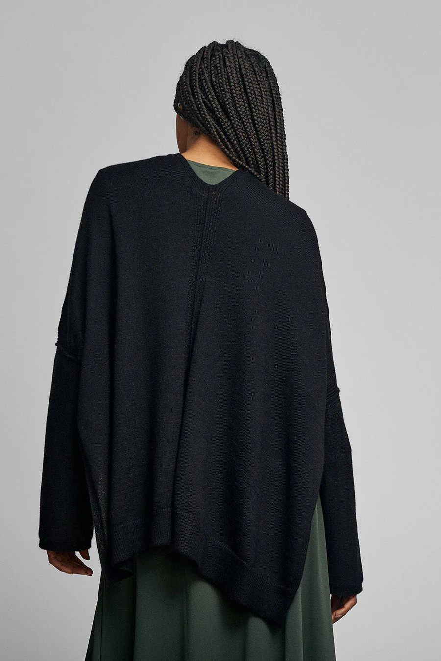 Wrap Cardigan Baby Alpaca Color Black - Image 3