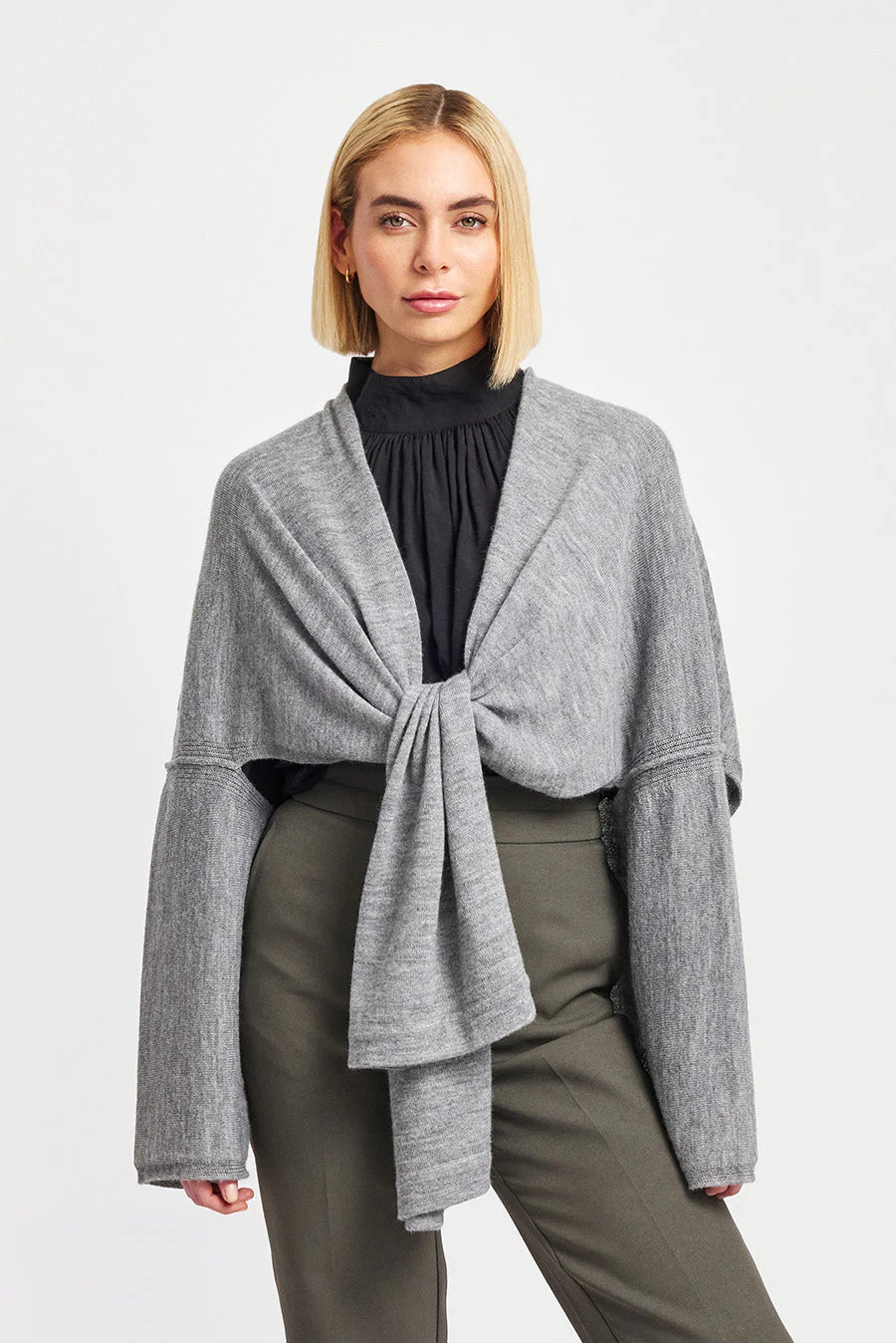 Wrap Cardigan Baby Alpaca Color Nuage - Image 5
