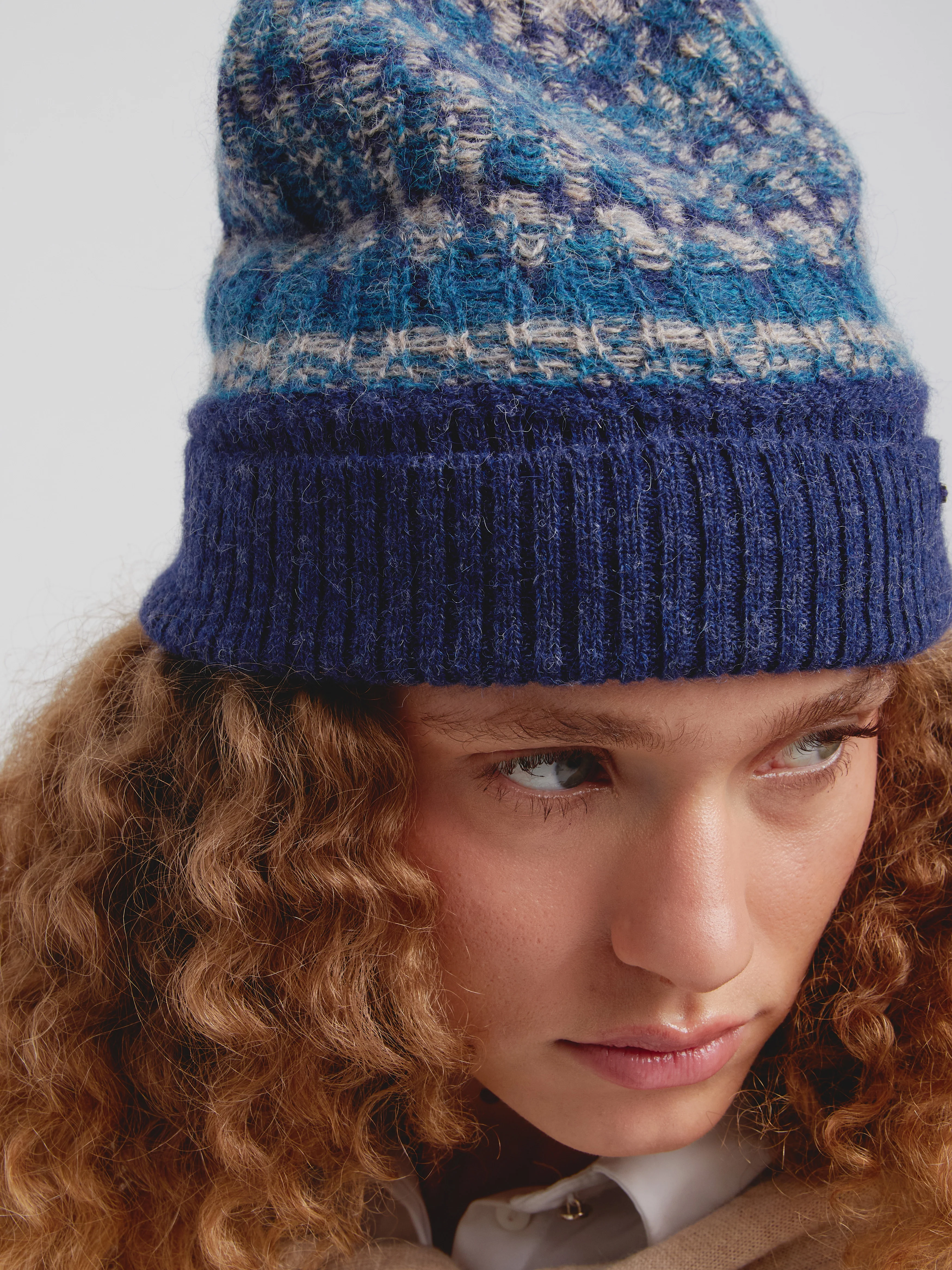 Calvados Hat Baby Alpaca Color Blue - Image 3