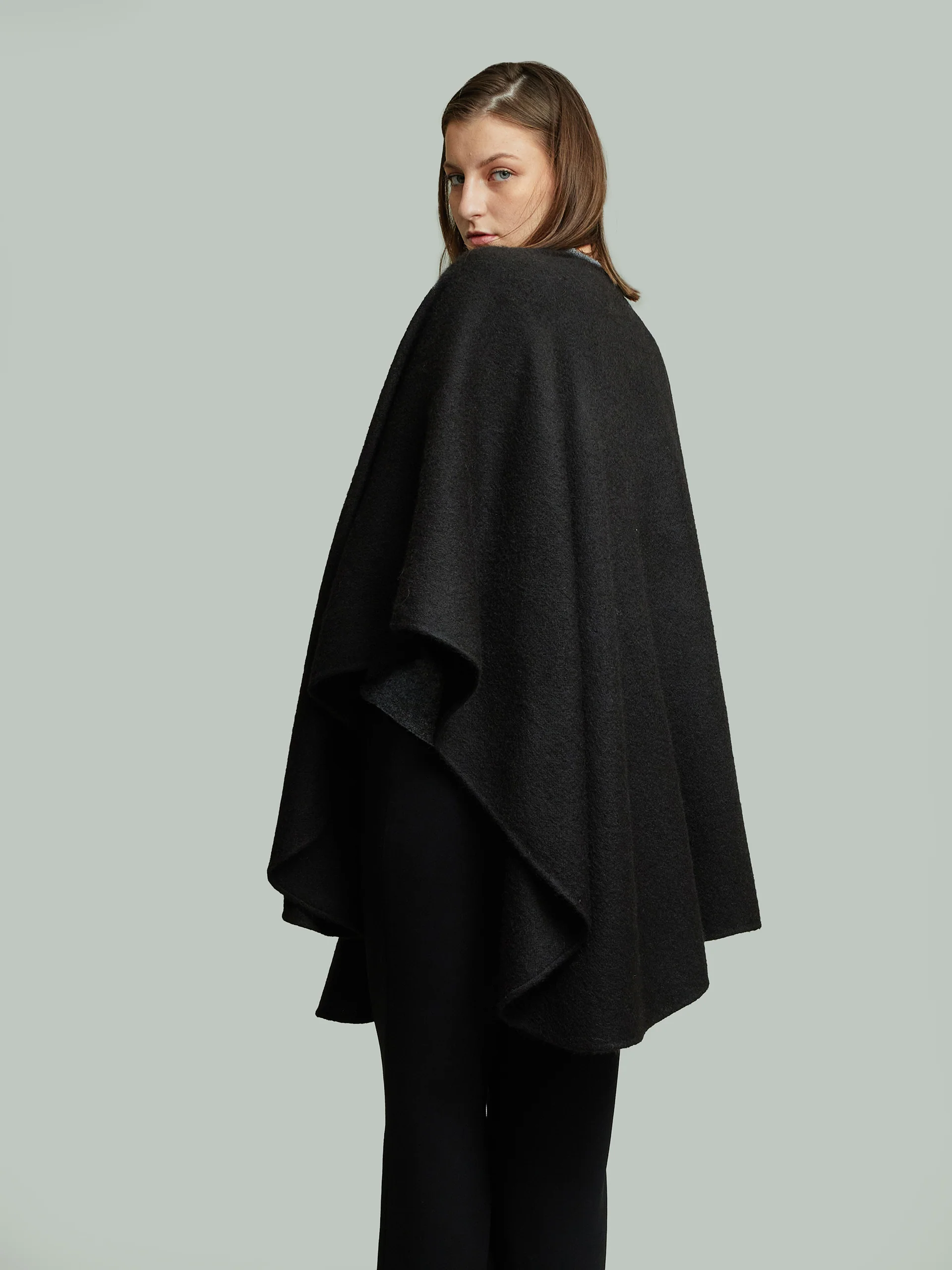 Baby Cape Baby Alpaca Black Color Black - Image 3