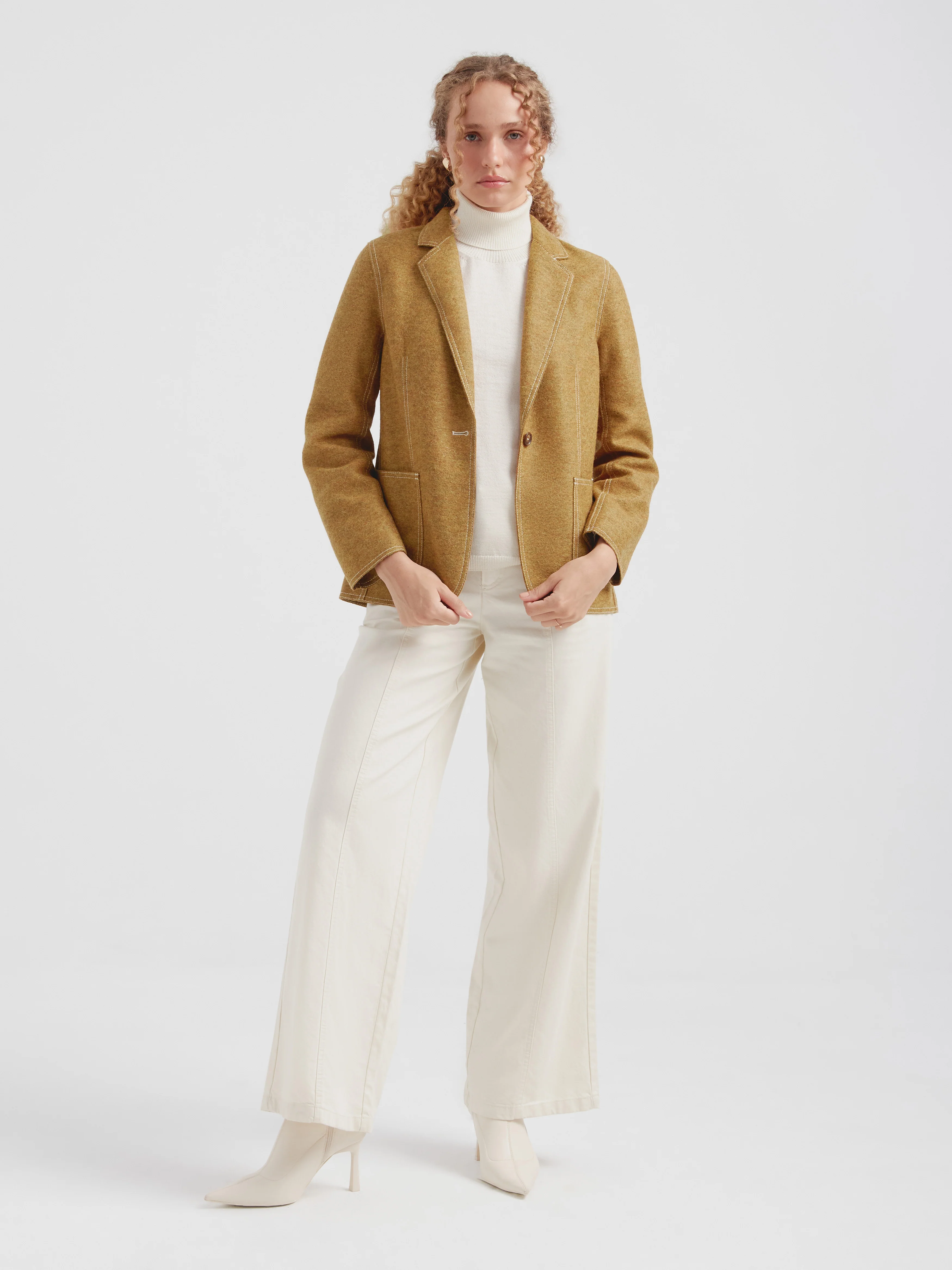 Carolina Coat Alpaca And Wool Color Yellow - Image 4