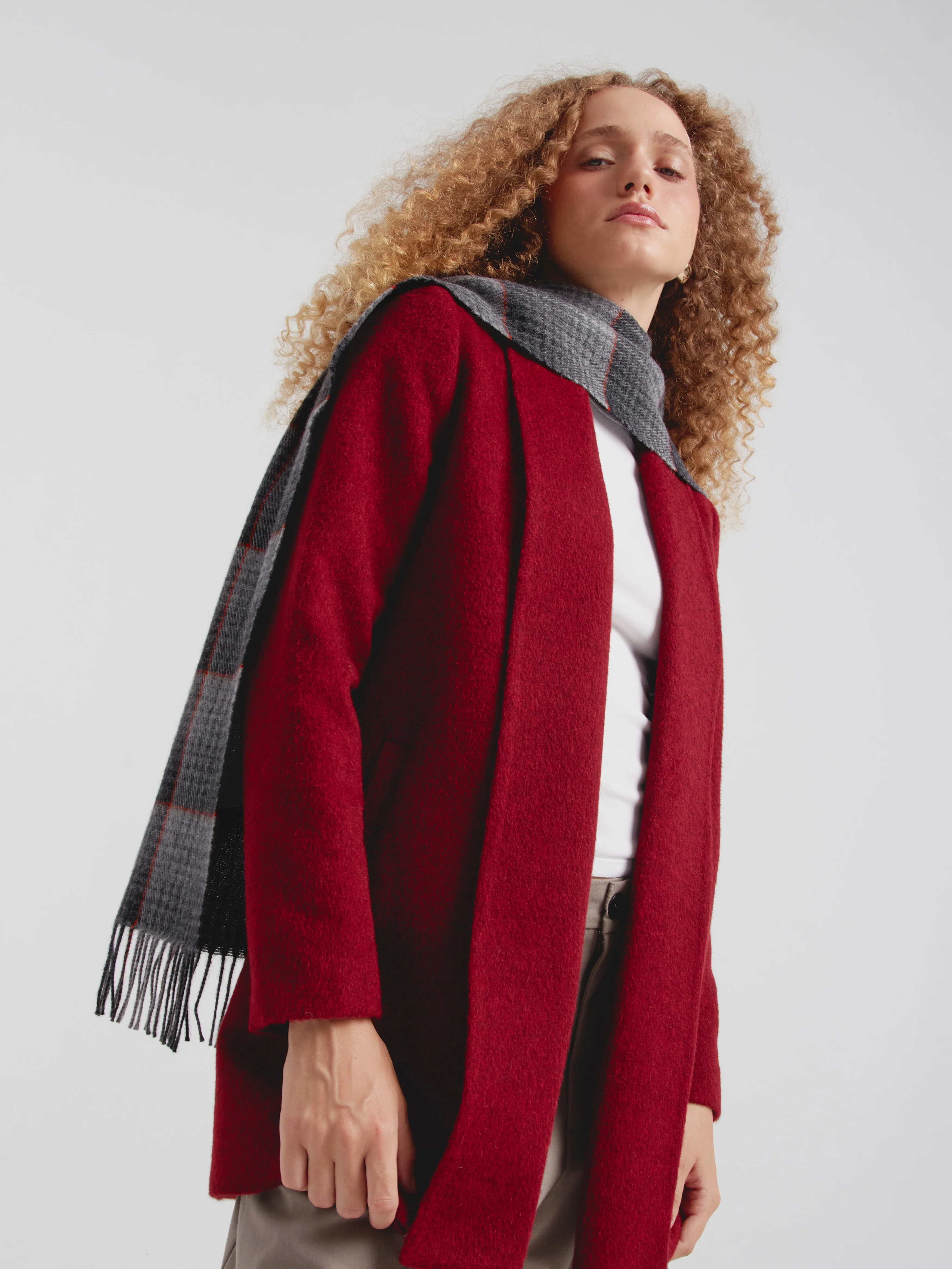 Castel Scarf Baby Alpaca Color Grey