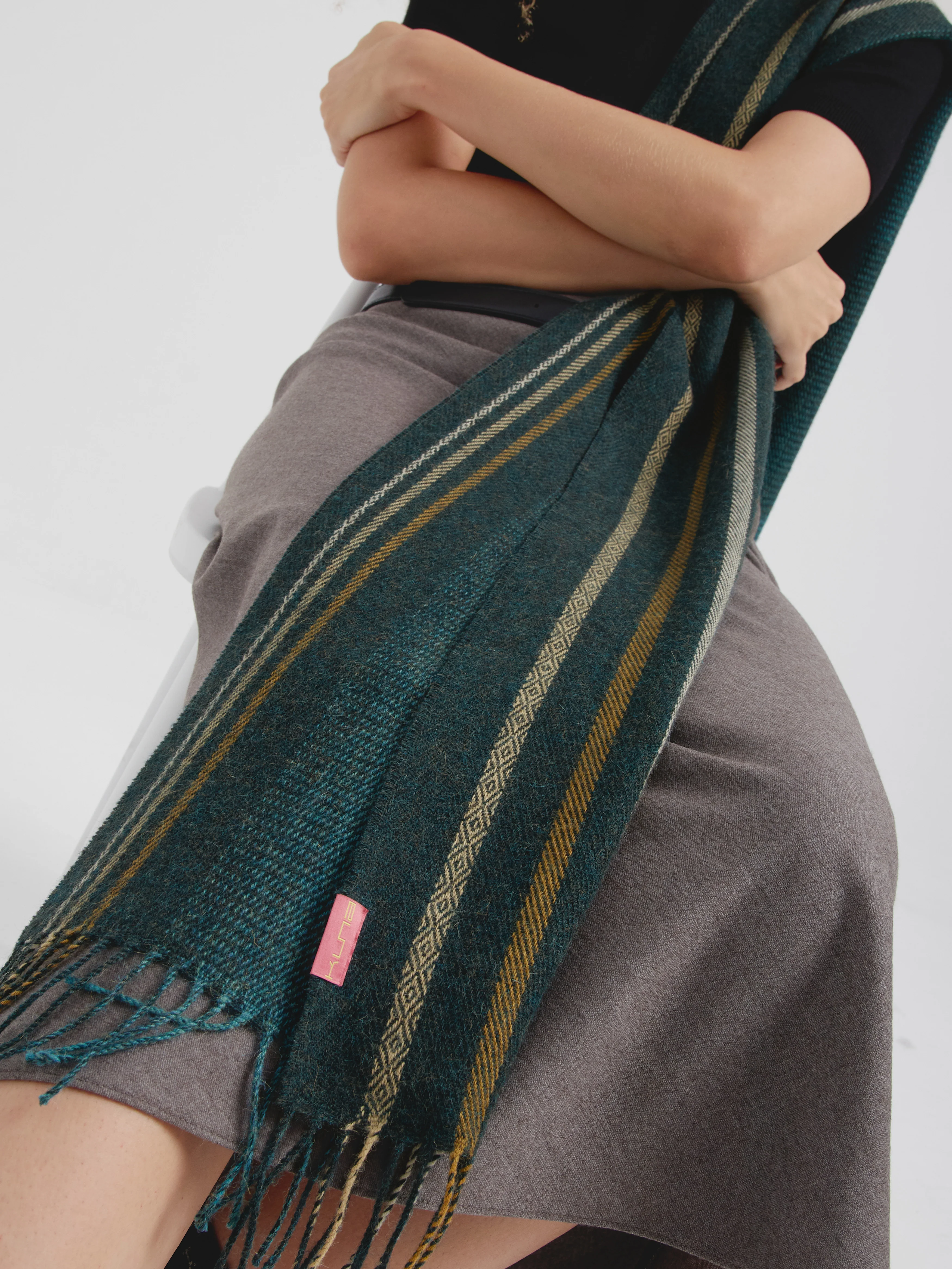 Cedar Scarf Baby Alpaca Color Green - Image 3