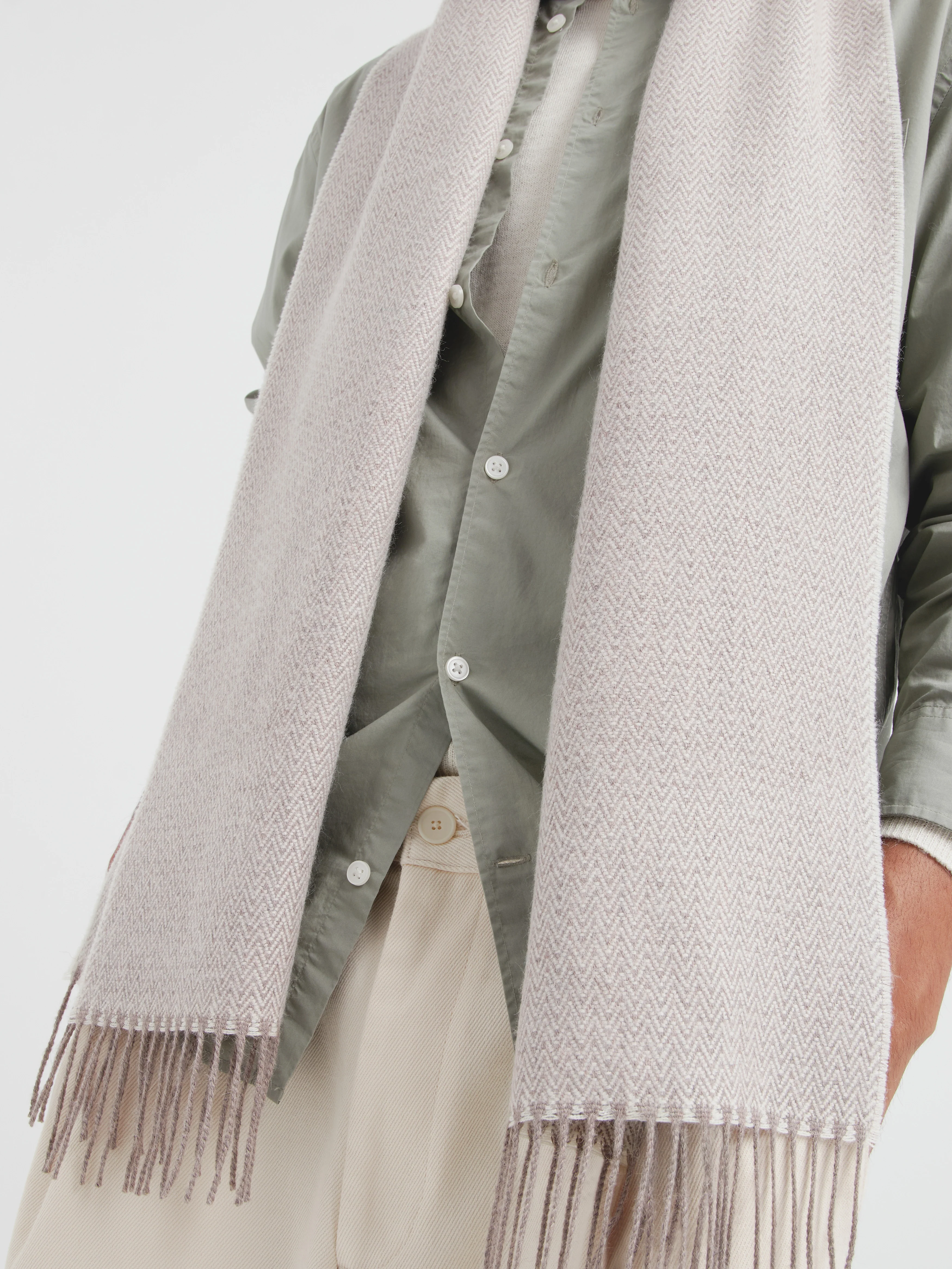 Celadon Scarf Baby Alpaca Color Beige - Image 5