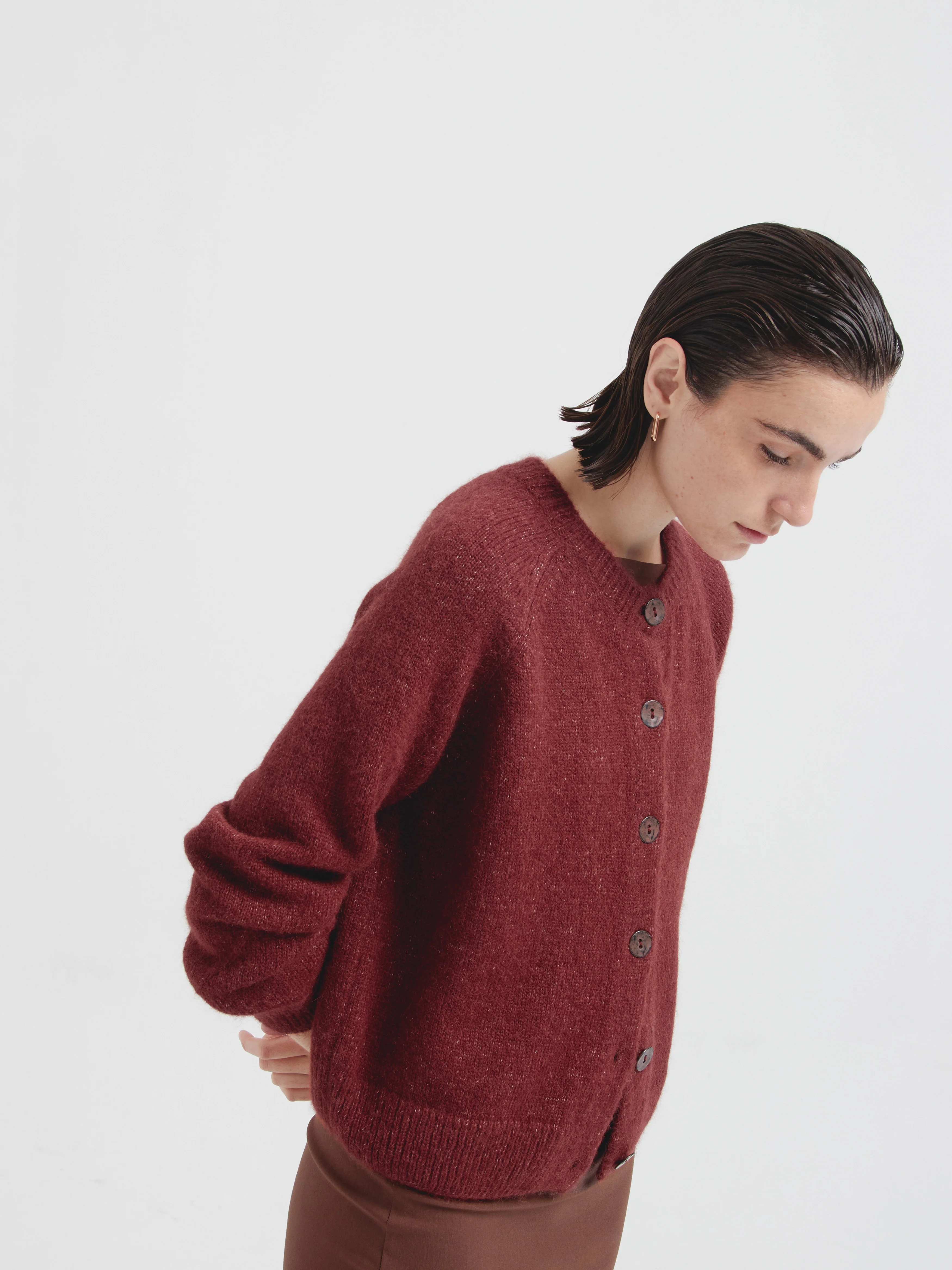 Celeste Cardigan Suri Alpaca Color Cherry - Image 2