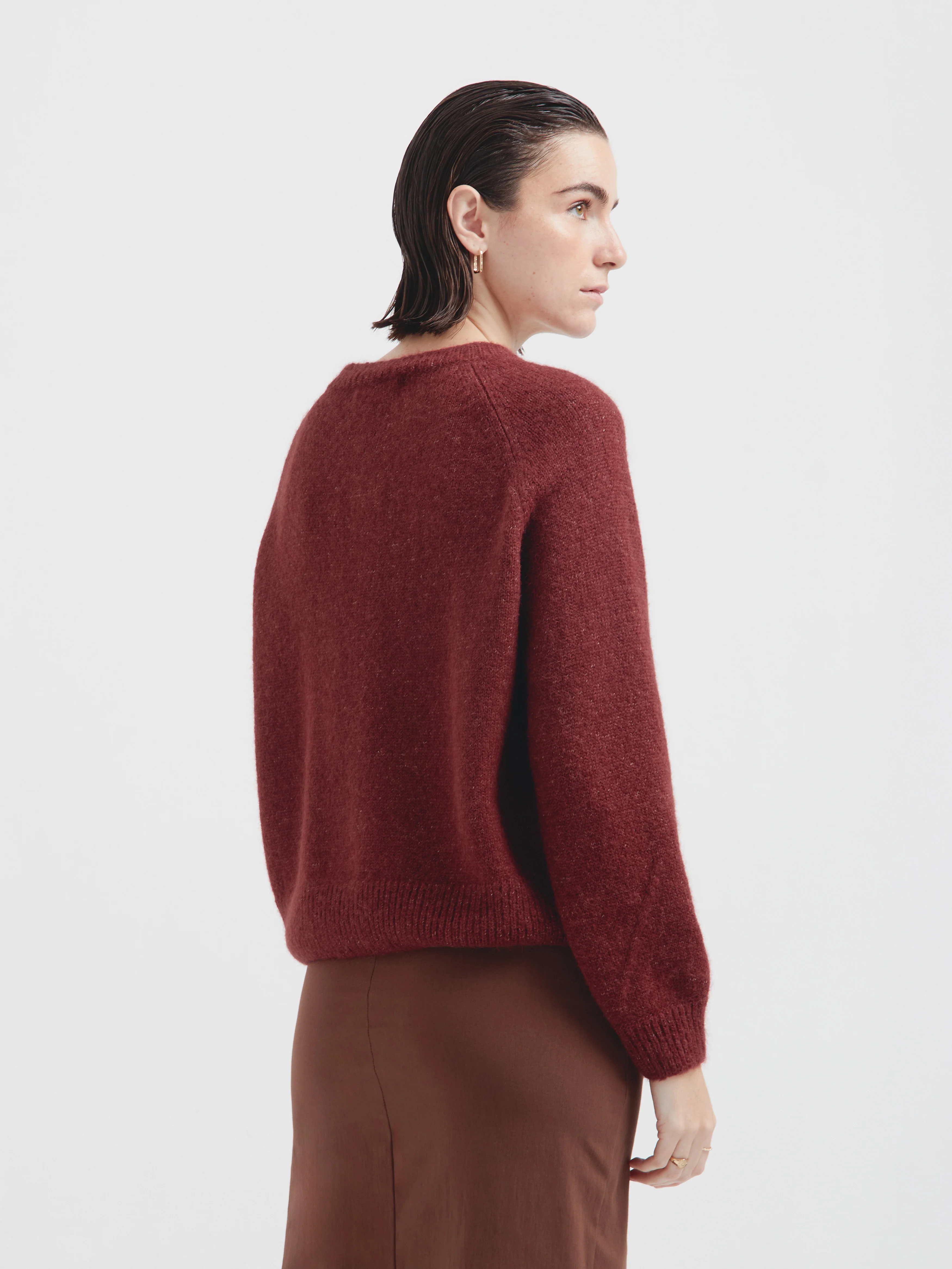 Celeste Cardigan Suri Alpaca Color Cherry - Image 3