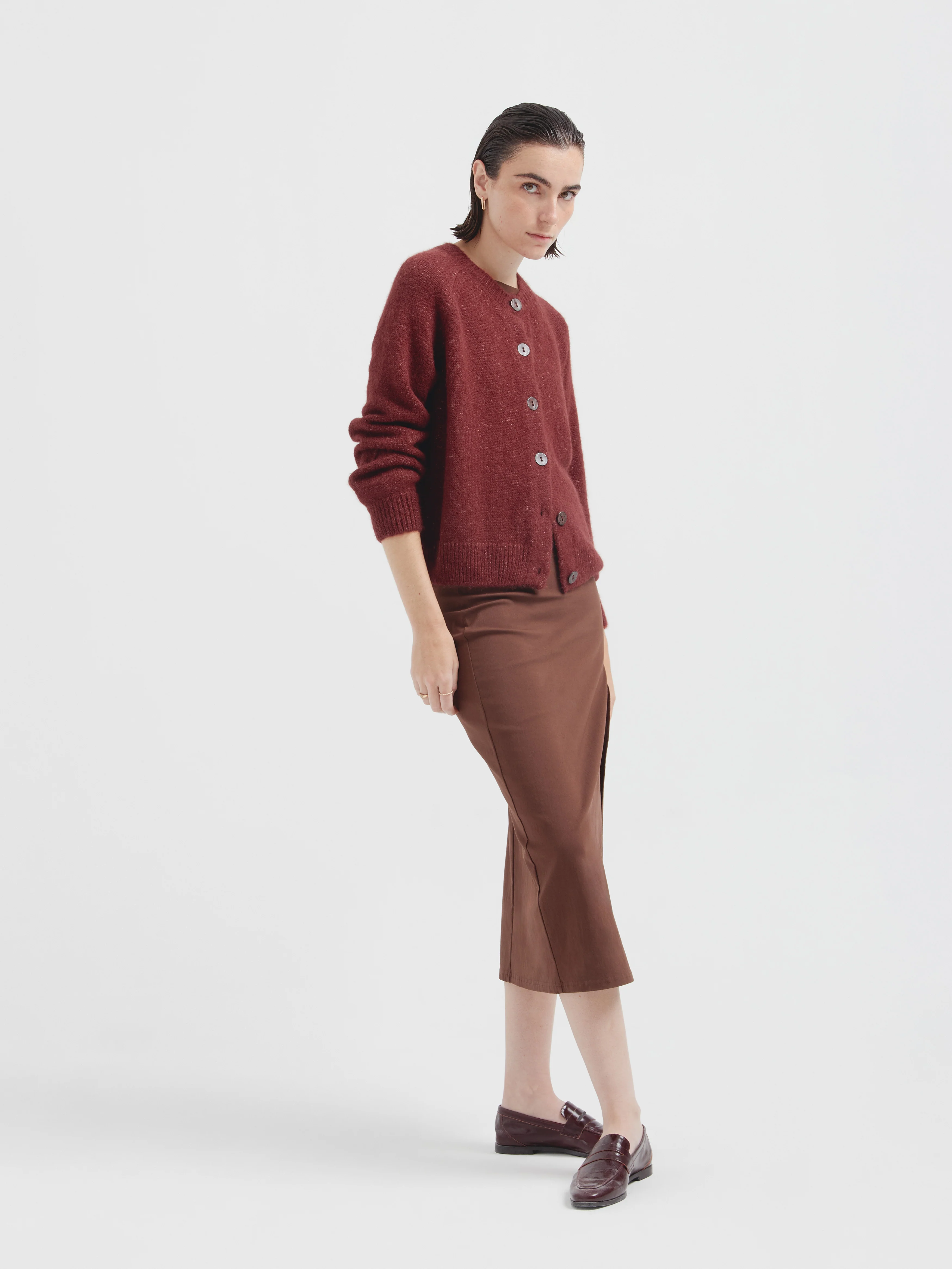 Celeste Cardigan Suri Alpaca Color Cherry - Image 4
