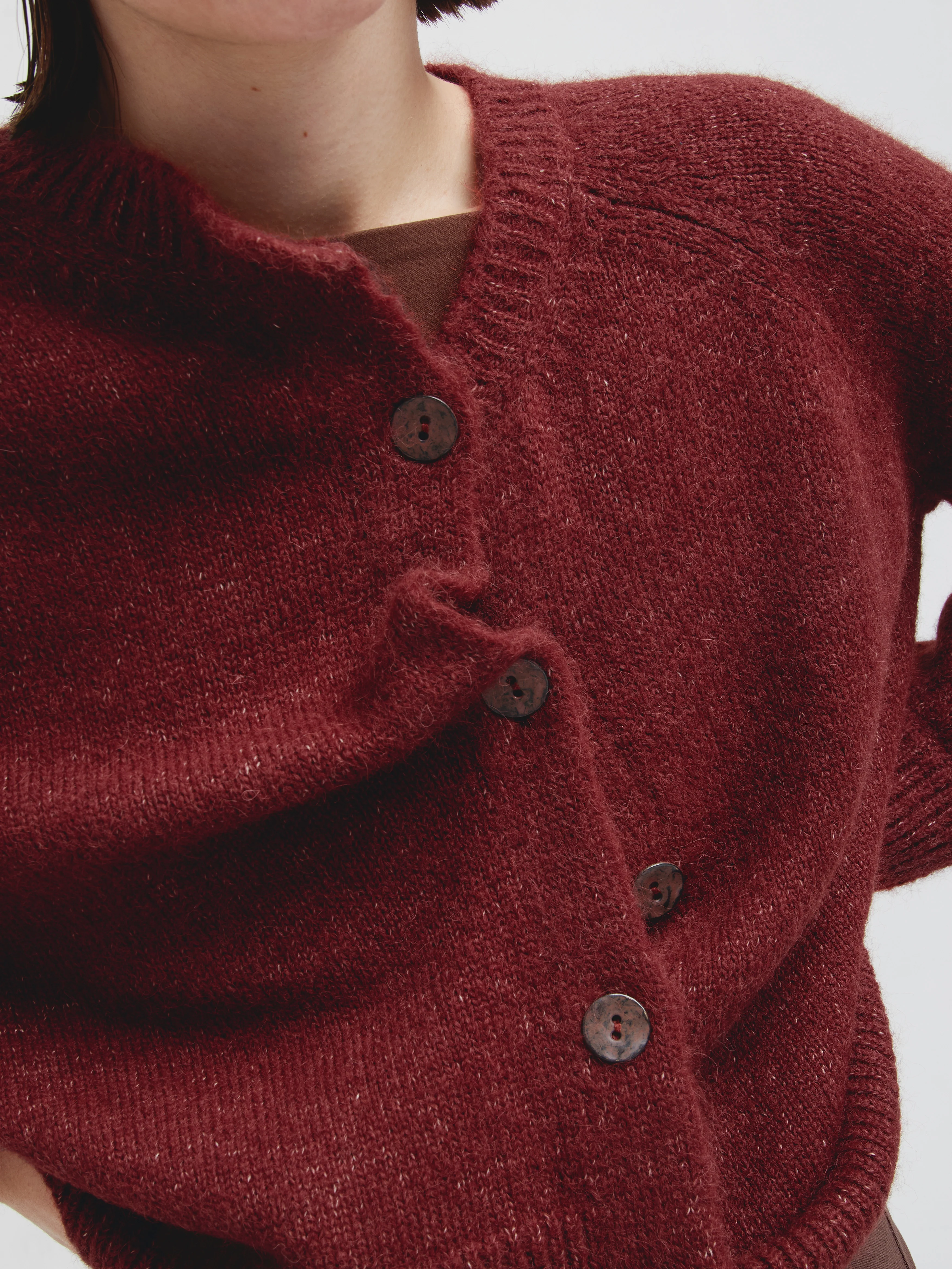 Celeste Cardigan Suri Alpaca Color Cherry - Image 6
