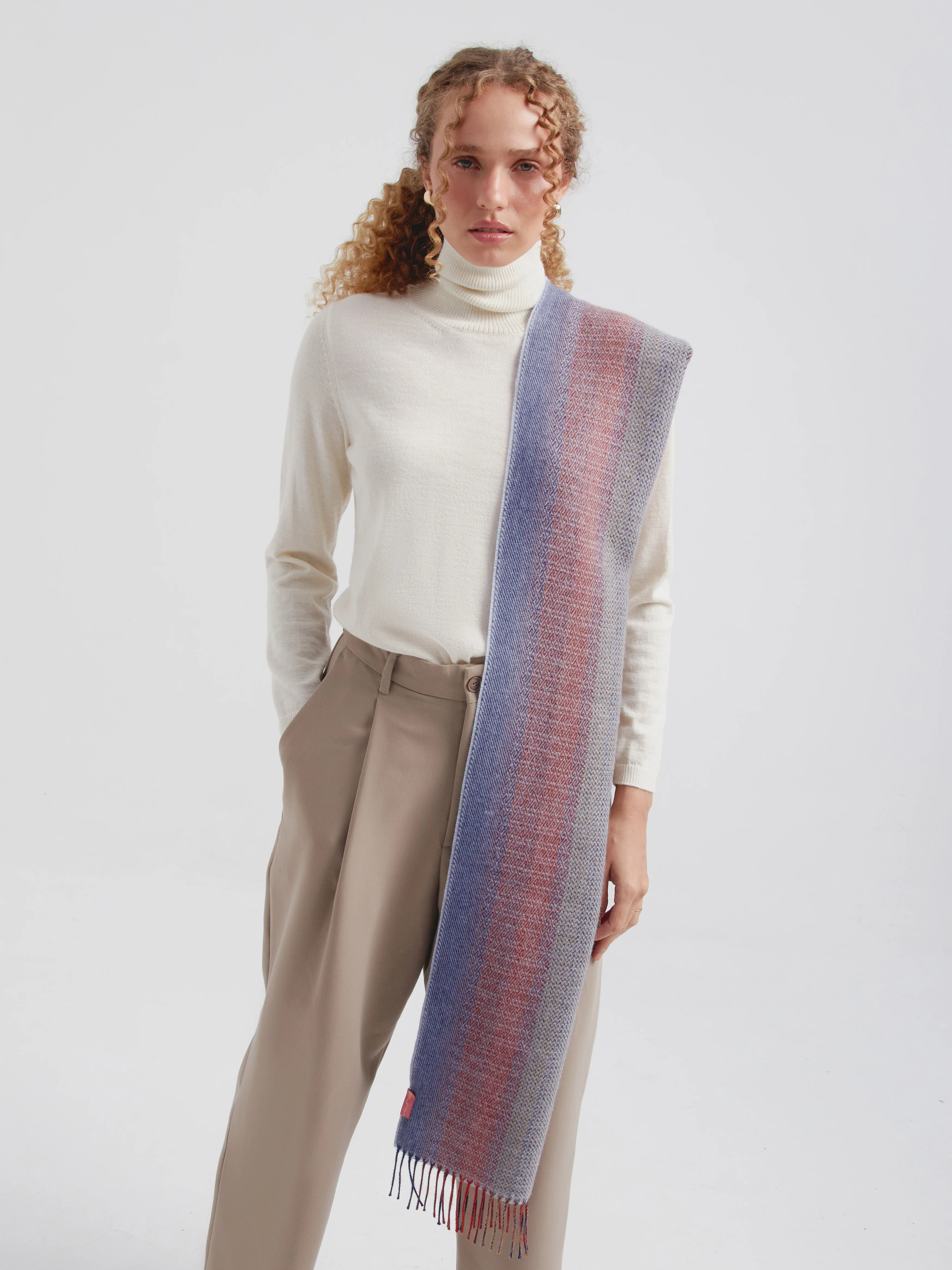 Cesar Scarf Baby Alpaca Color Blue