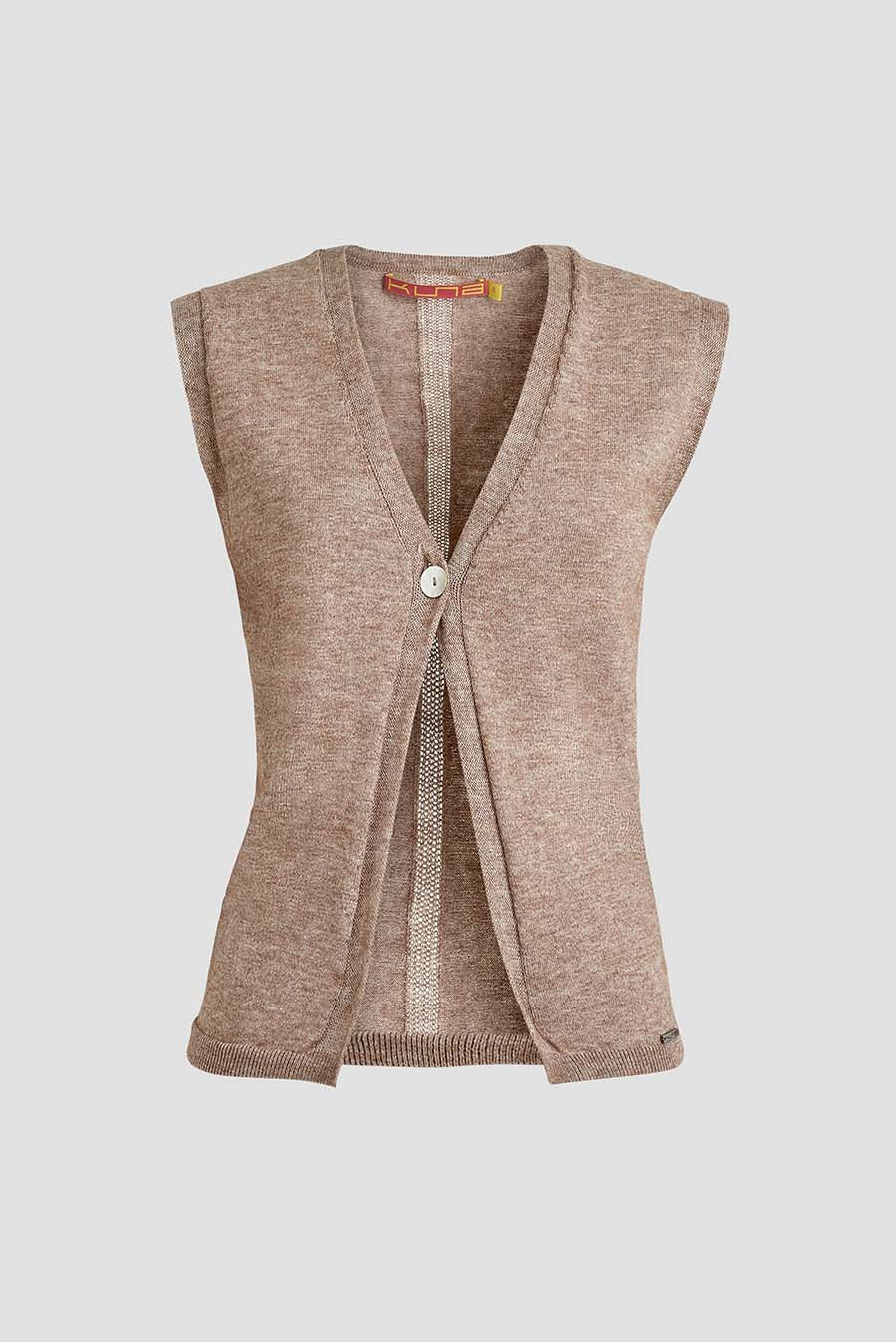 Waterdrop Vest Cotton & Baby Alpaca Color Beige
