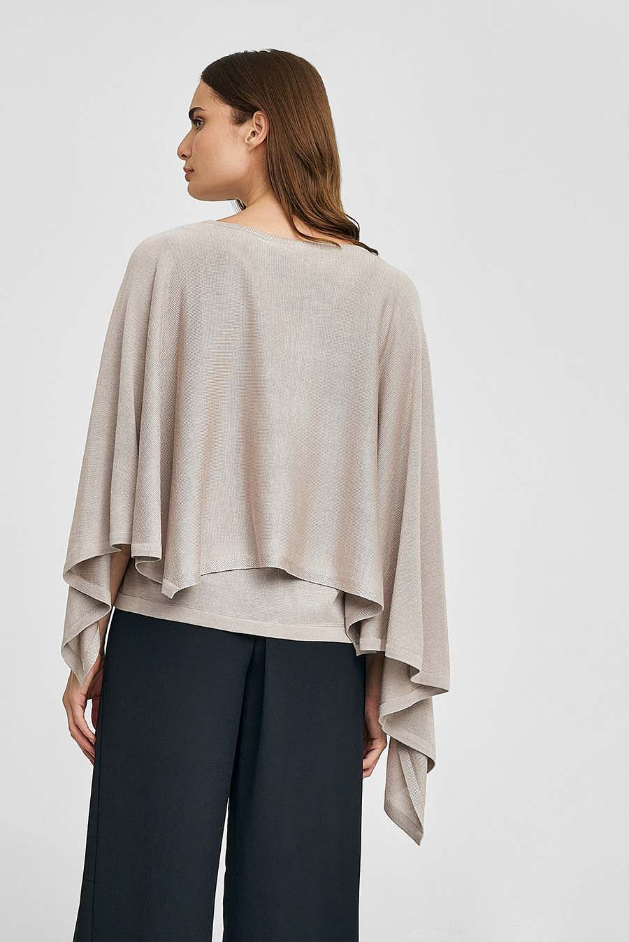 Waterfall Vest Silk Color Beige - Image 3