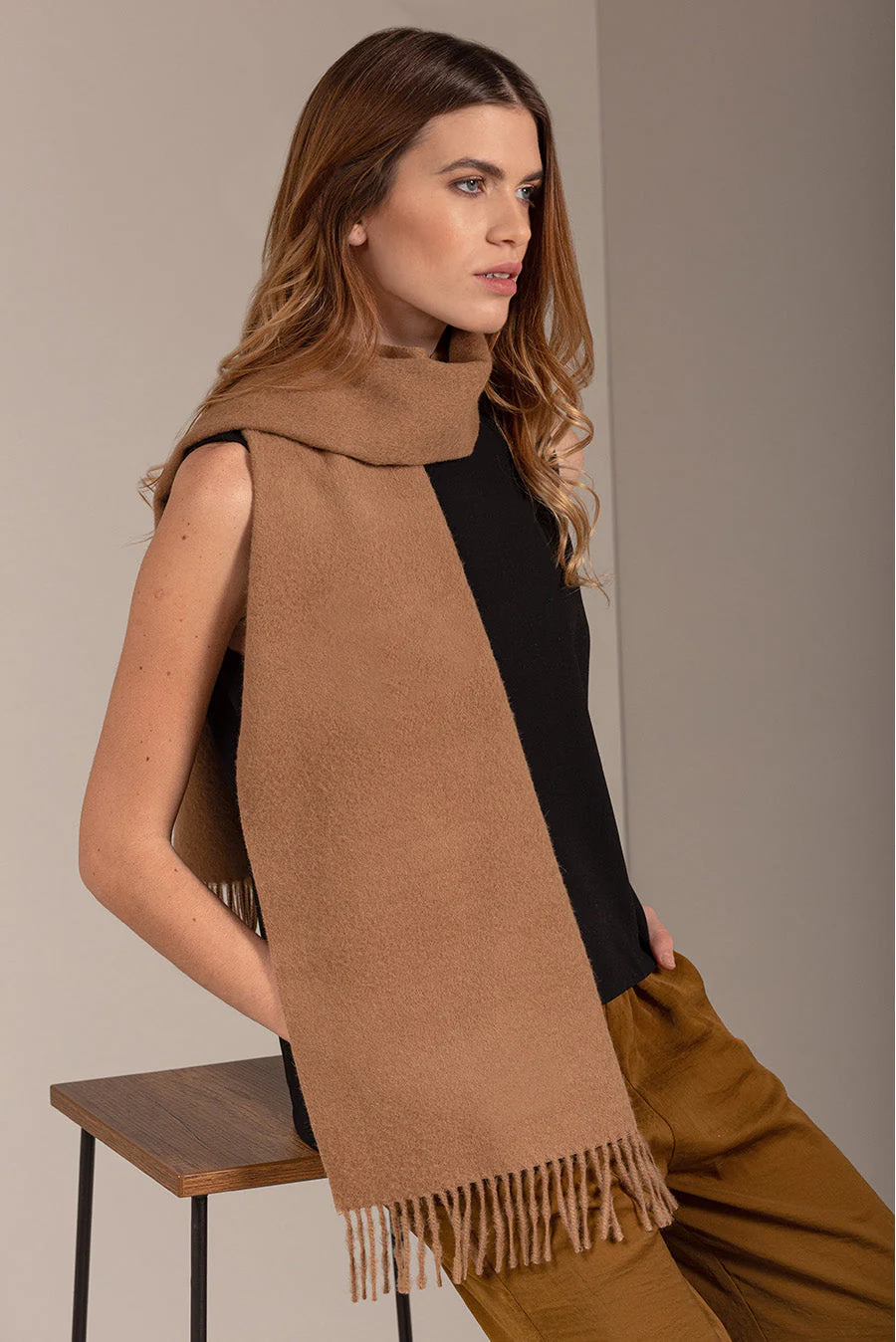 Adrian Scarf Baby Alpaca Color Camel