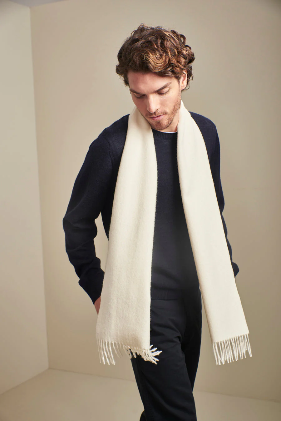 Adrian Scarf Baby Alpaca Color Ecru