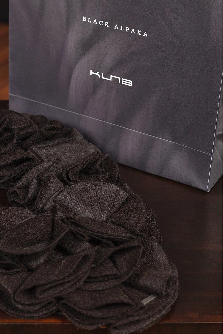 Brest Scarf Alpaca Black Color Black - Image 3