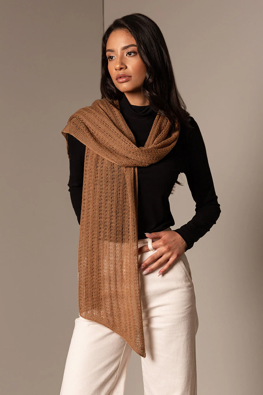 Brisa Scarf Alpaca 16 Color Camel - Image 4
