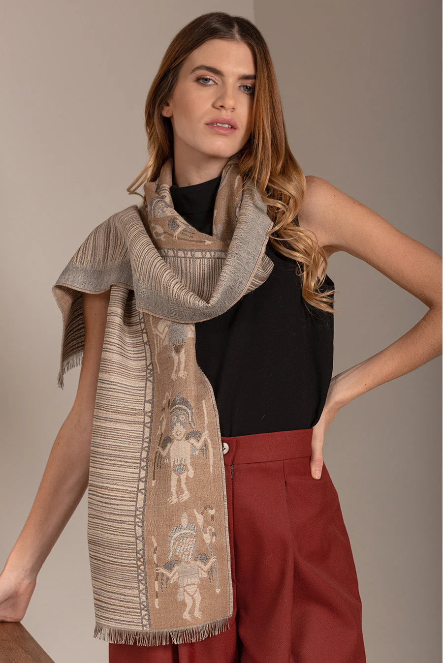 Nazca - 15 Scarf Baby Alpaca Color Grey - Image 4