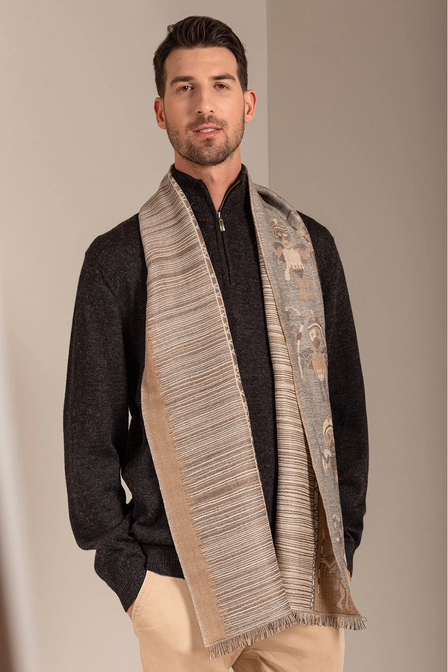 Nazca - 15 Scarf Baby Alpaca Color Grey - Image 6