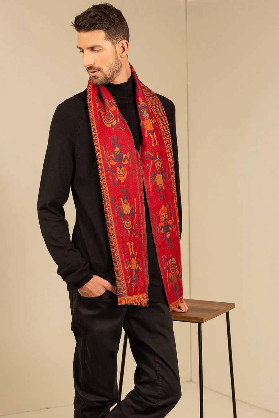 Nazca - 15 Scarf Baby Alpaca Color Red - Image 9