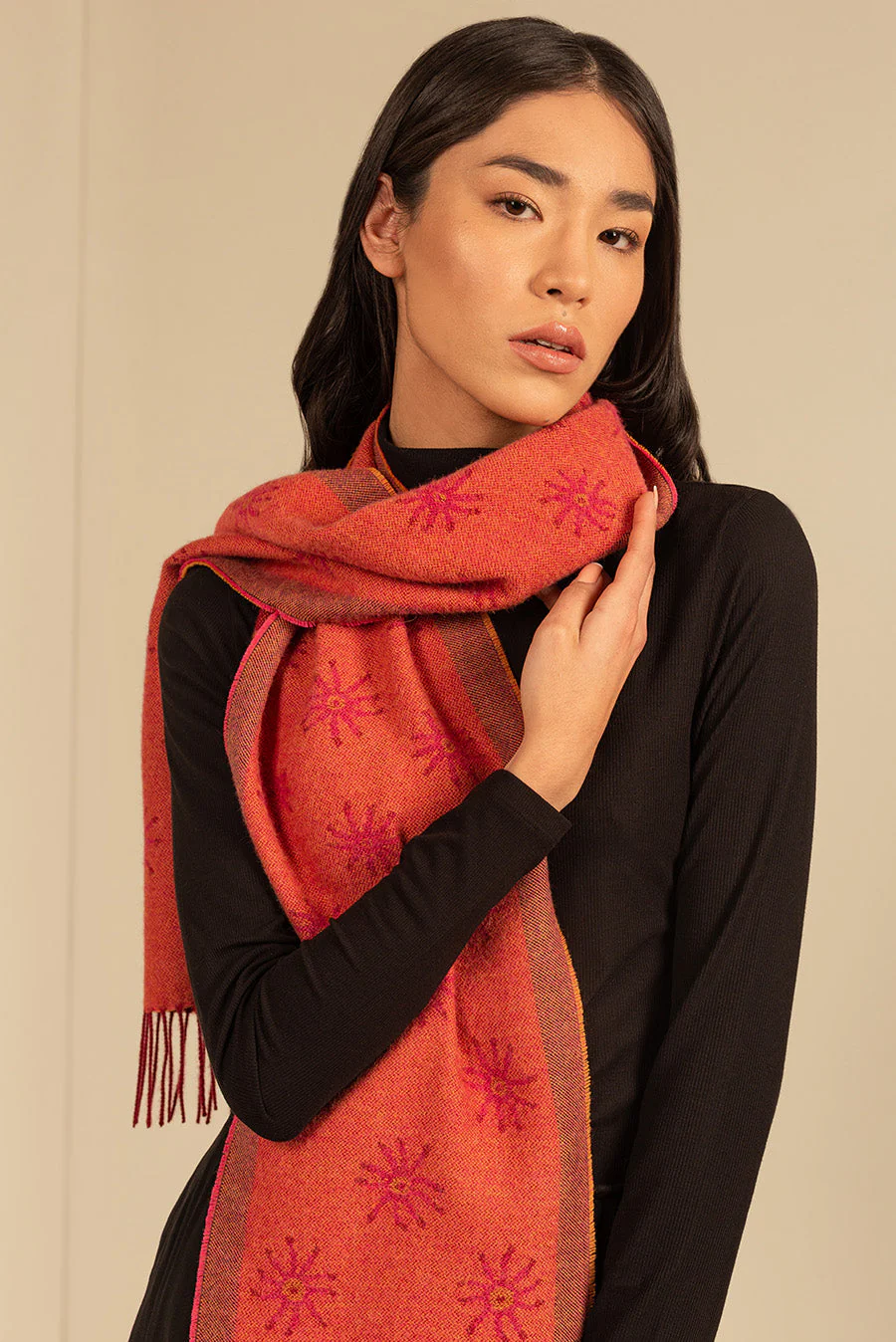 Nazca - 18 Scarf Baby Alpaca Color Red - Image 9