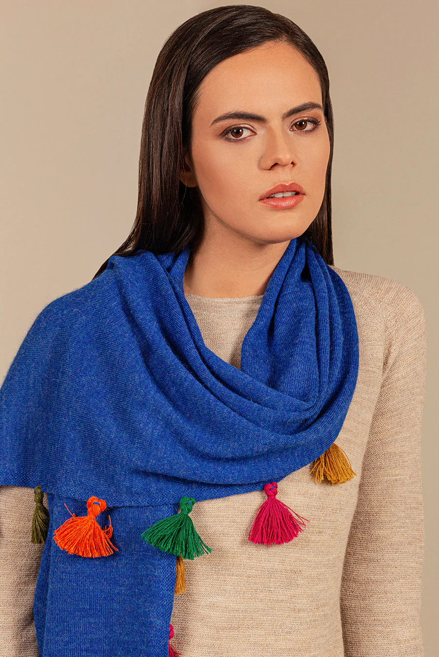Suzana Scarf Baby Alpaca Color Bermuda - Image 2