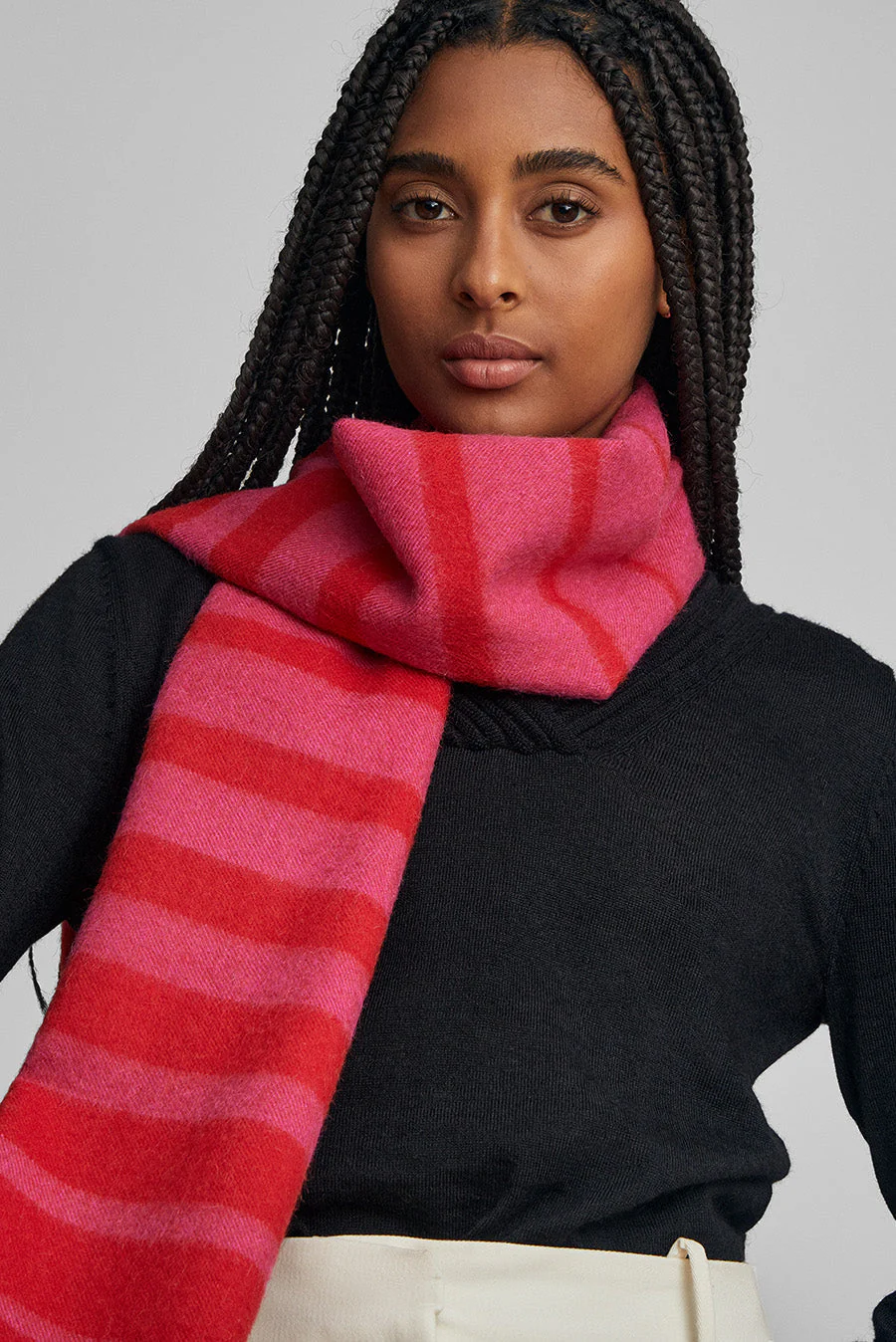 Tadeo Scarf Baby Alpaca Color Red & Fucsia - Image 3