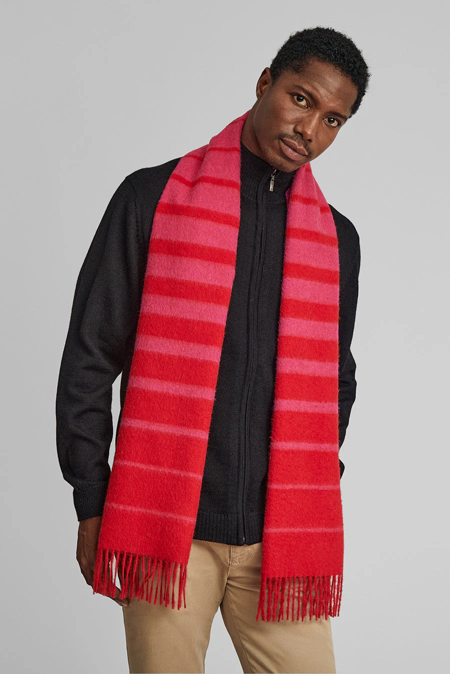 Tadeo Scarf Baby Alpaca Color Red & Fucsia - Image 4