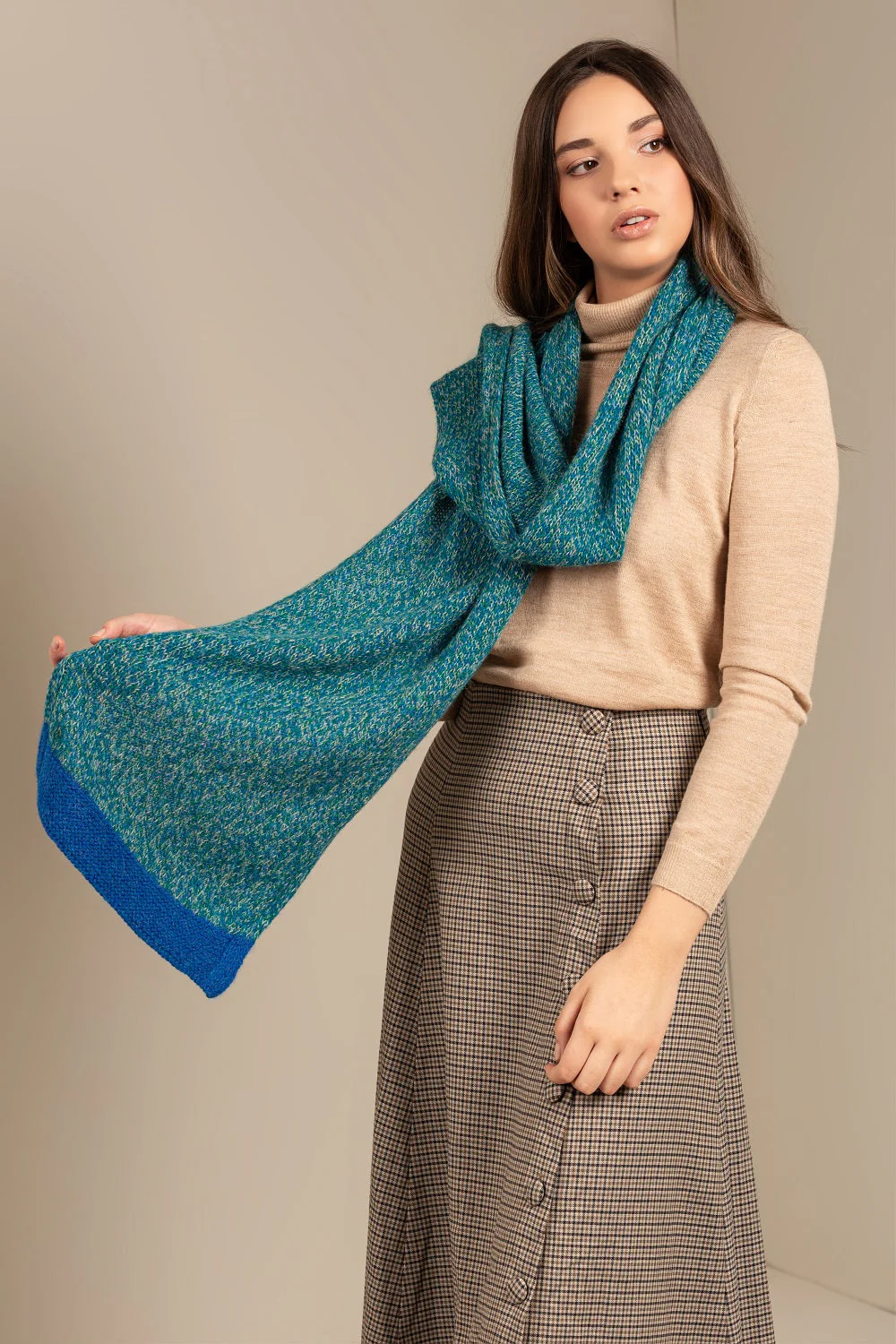 Undo Scarf Baby Alpaca Color Fiume & Carrusel - Image 3