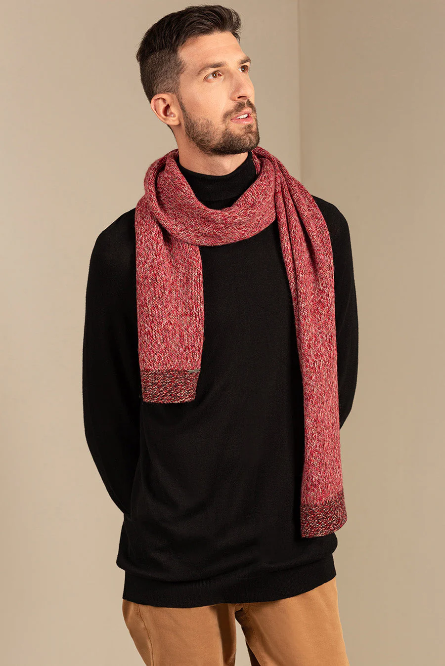 Undo Scarf Baby Alpaca Color Pinot & Rosered - Image 4