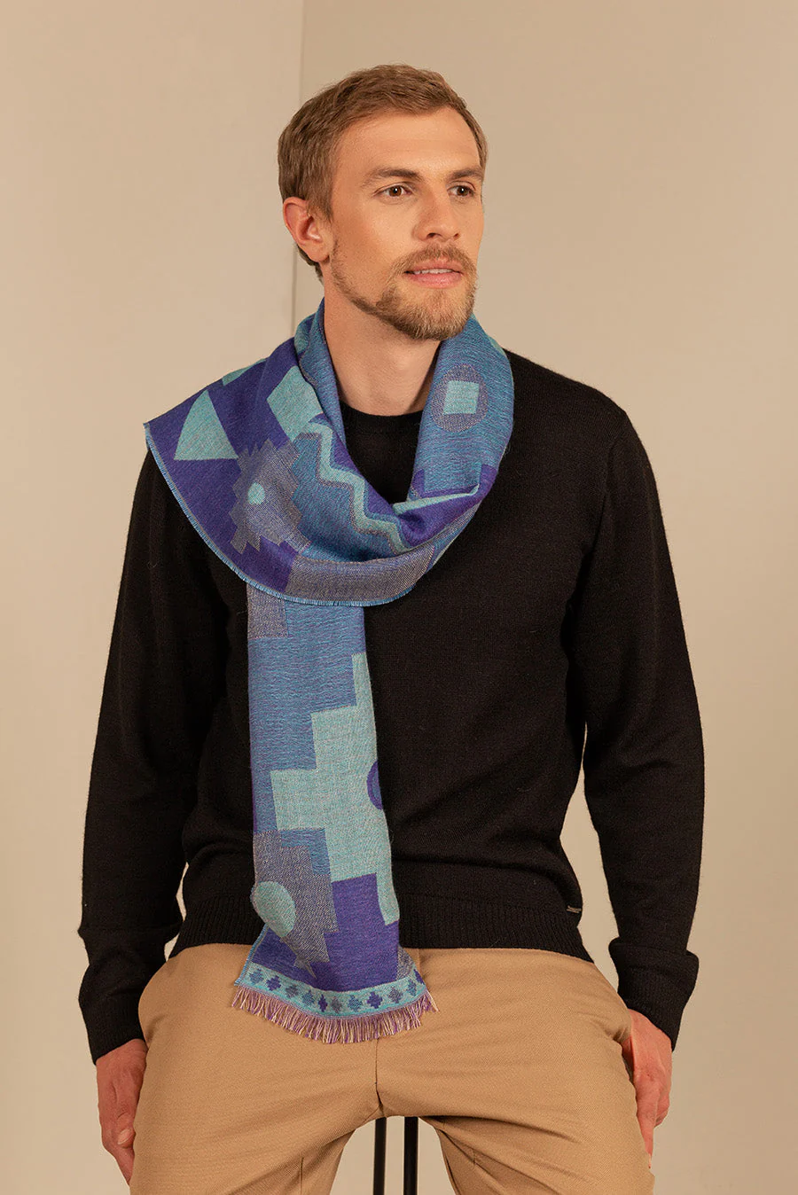 Unlike Scarf Baby Alpaca Color Blue - Image 5