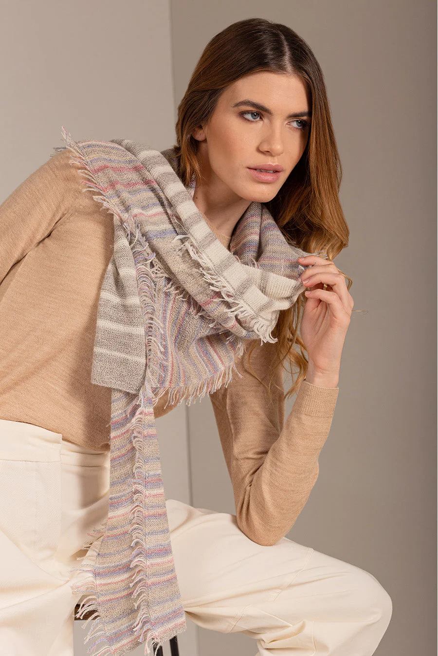 Upi Scarf Baby Alpaca Color Natural