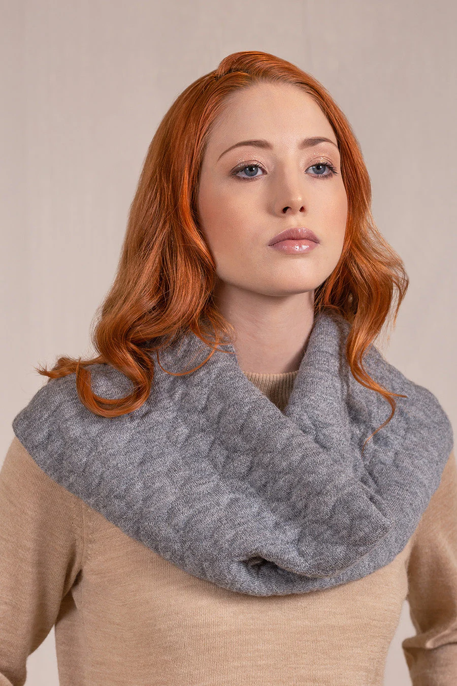 Varsovia Scarf Baby Alpaca & Cotton Color Smoke - Image 3