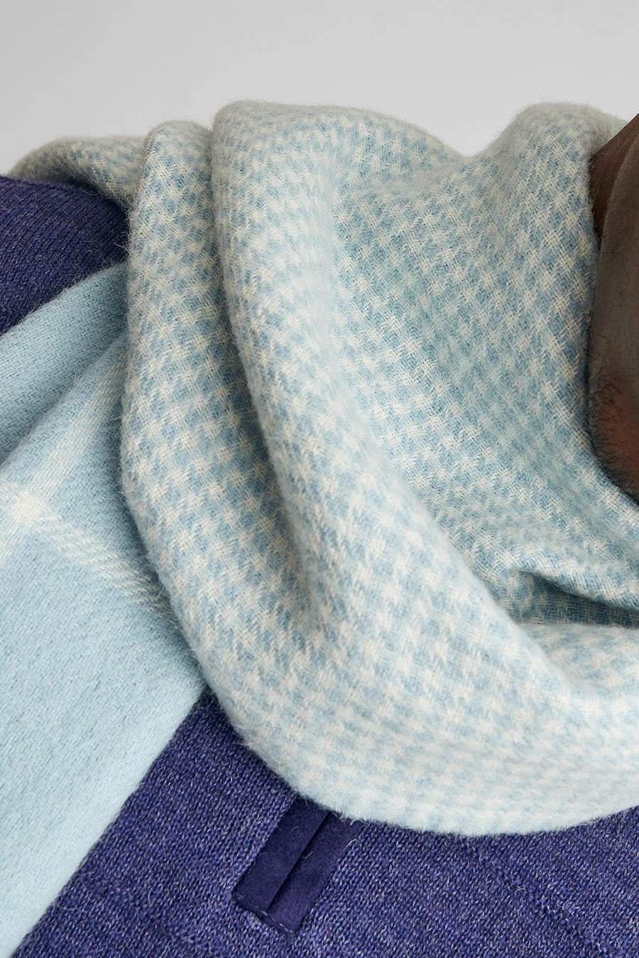 Was Scarf Baby Alpaca Color Baby Blue - Image 4