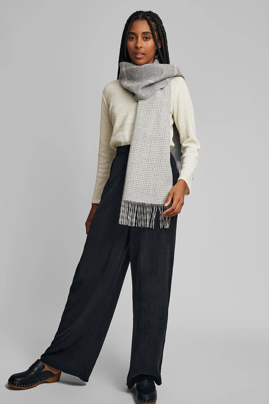 Was Scarf Baby Alpaca Color Grey