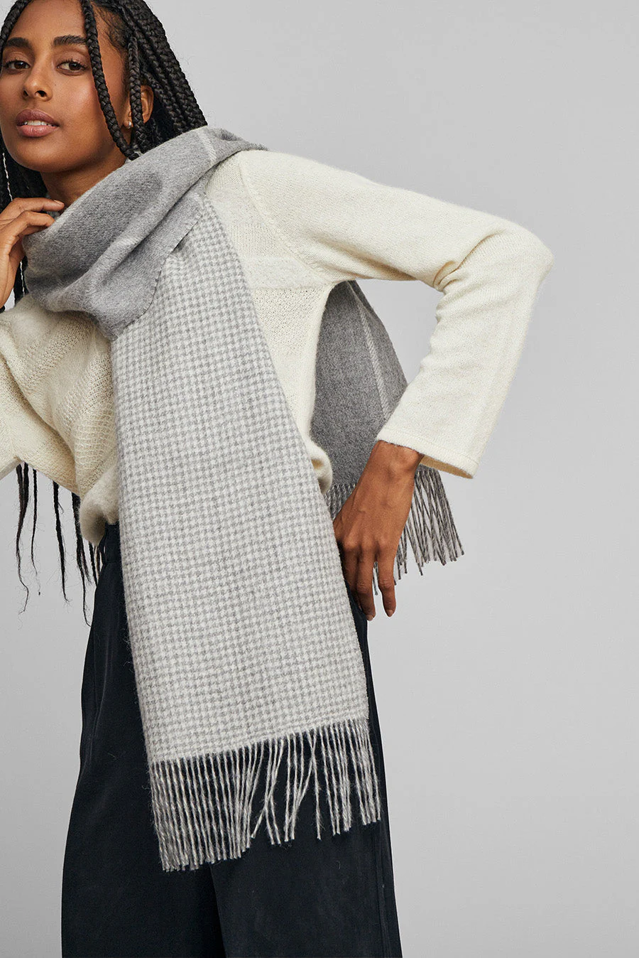 Was Scarf Baby Alpaca Color Grey - Image 3