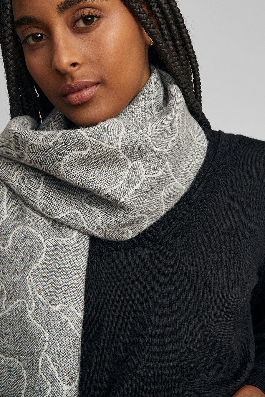 Weibo Scarf Baby Alpaca Color Grey - Image 3