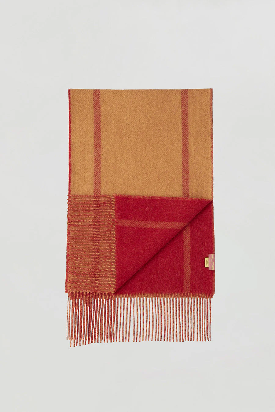 Weinstein Scarf Baby Alpaca Color Red & Melon - Image 10