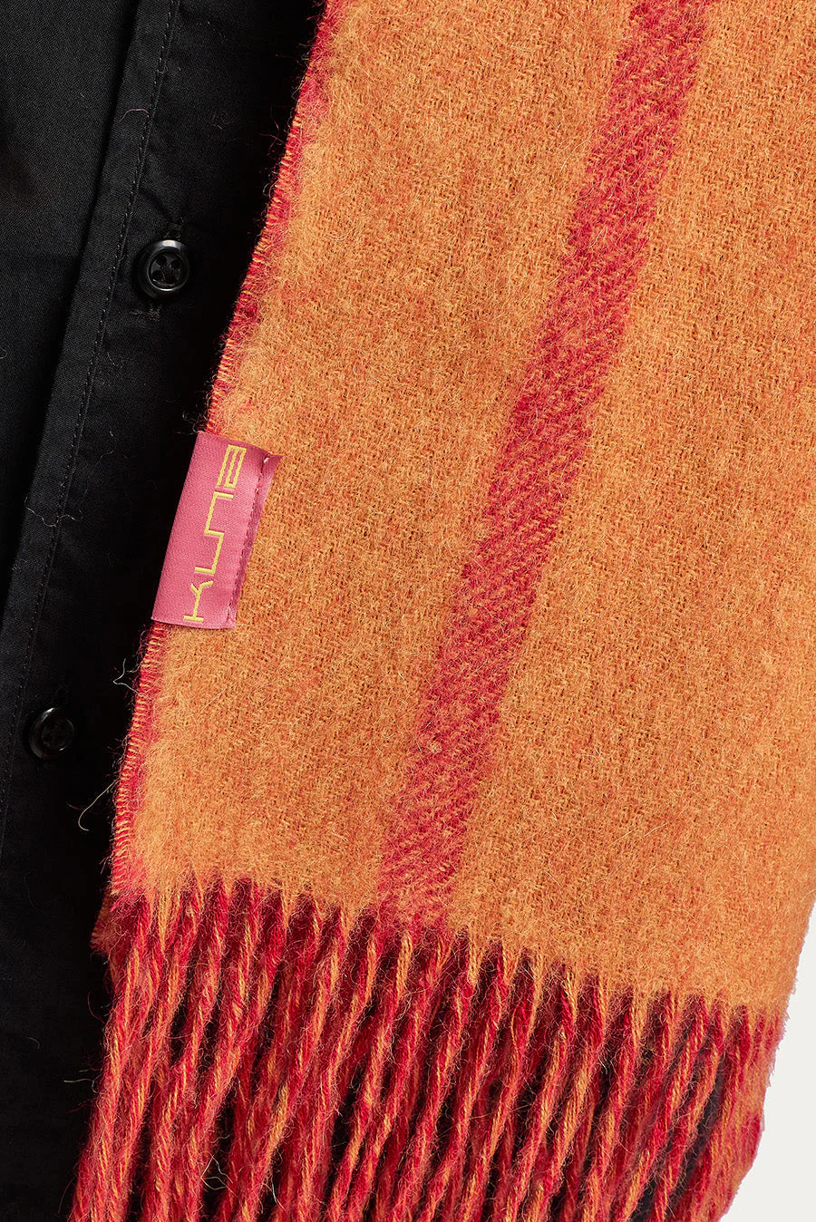 Weinstein Scarf Baby Alpaca Color Red & Melon - Image 3
