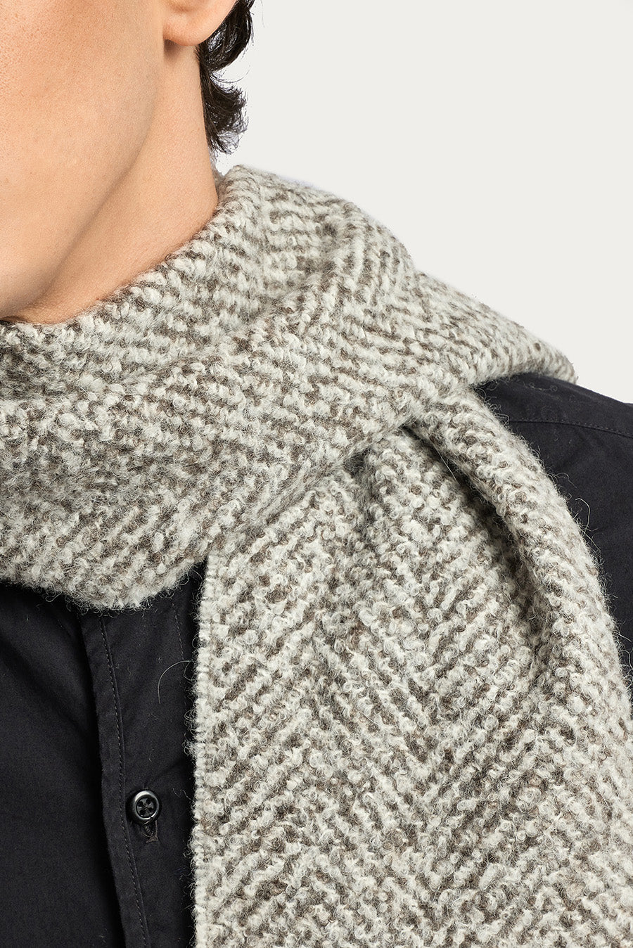 Wenn Scarf Baby Alpaca & Wool Color Grey - Image 5