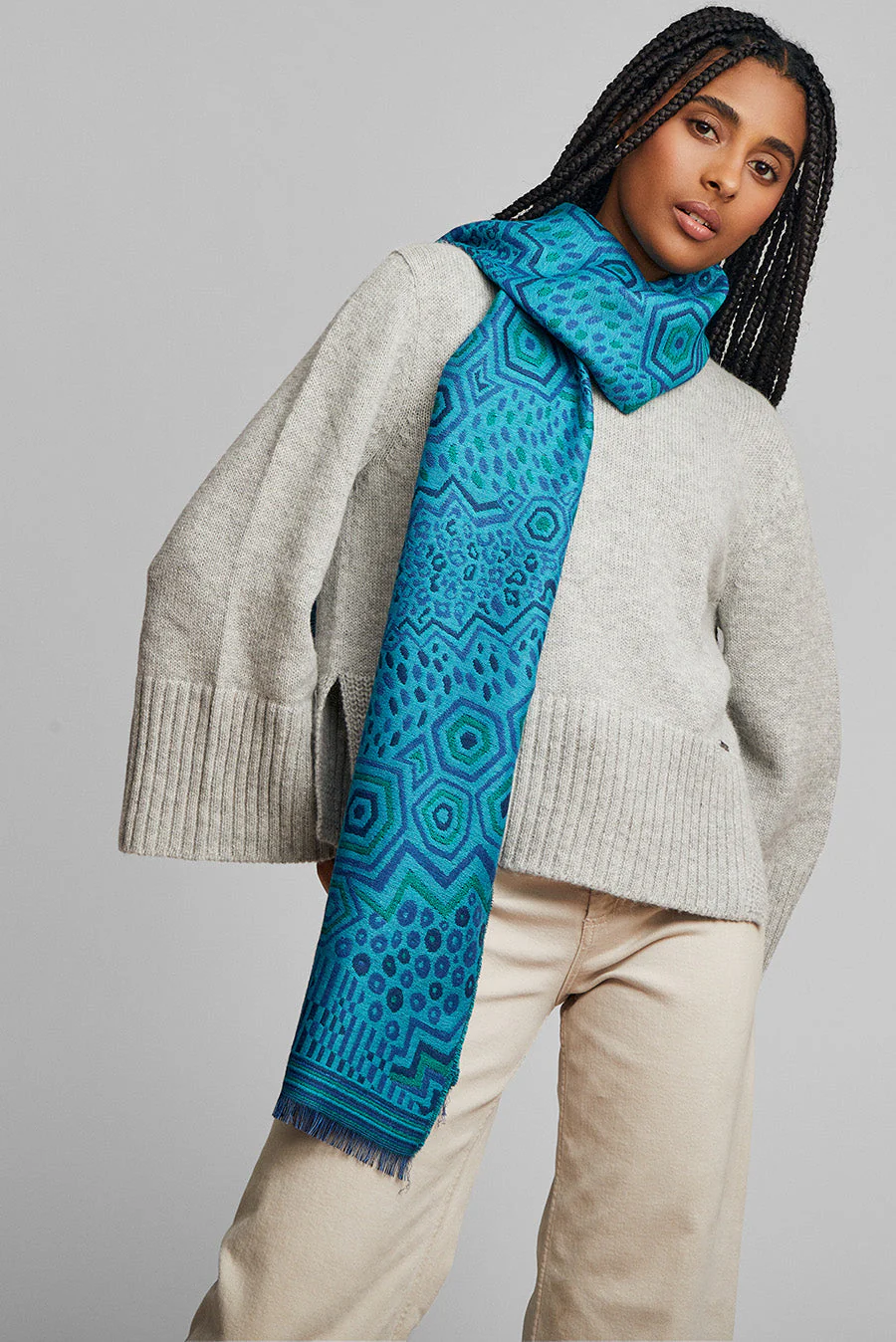 Wife Scarf Baby Alpaca Color Blue - Image 2
